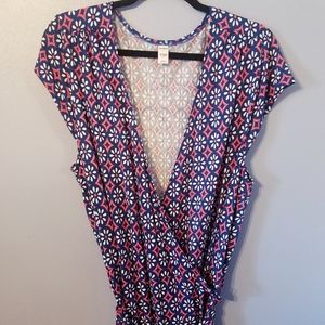 Old Navy Midi Cap Sleeve Wrap Dress Tall Length